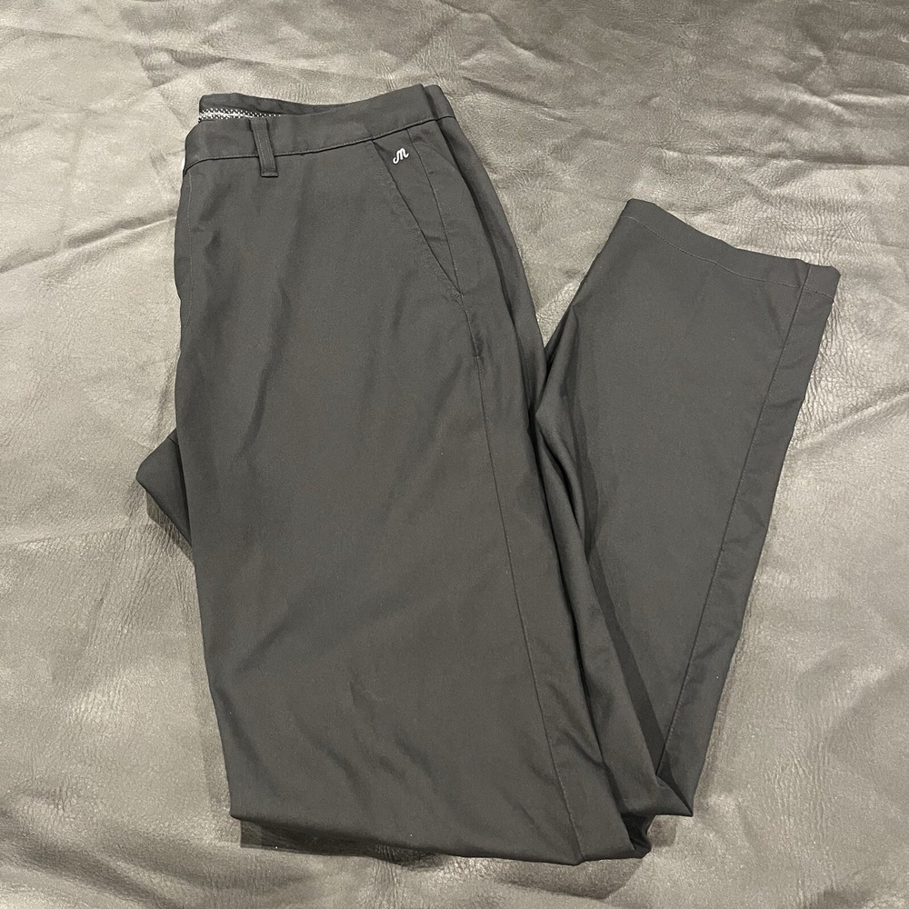 BONOBOS Maide Straight Fit Flat Front Pants Athletic Fit Golf Gray Mens 35x34
